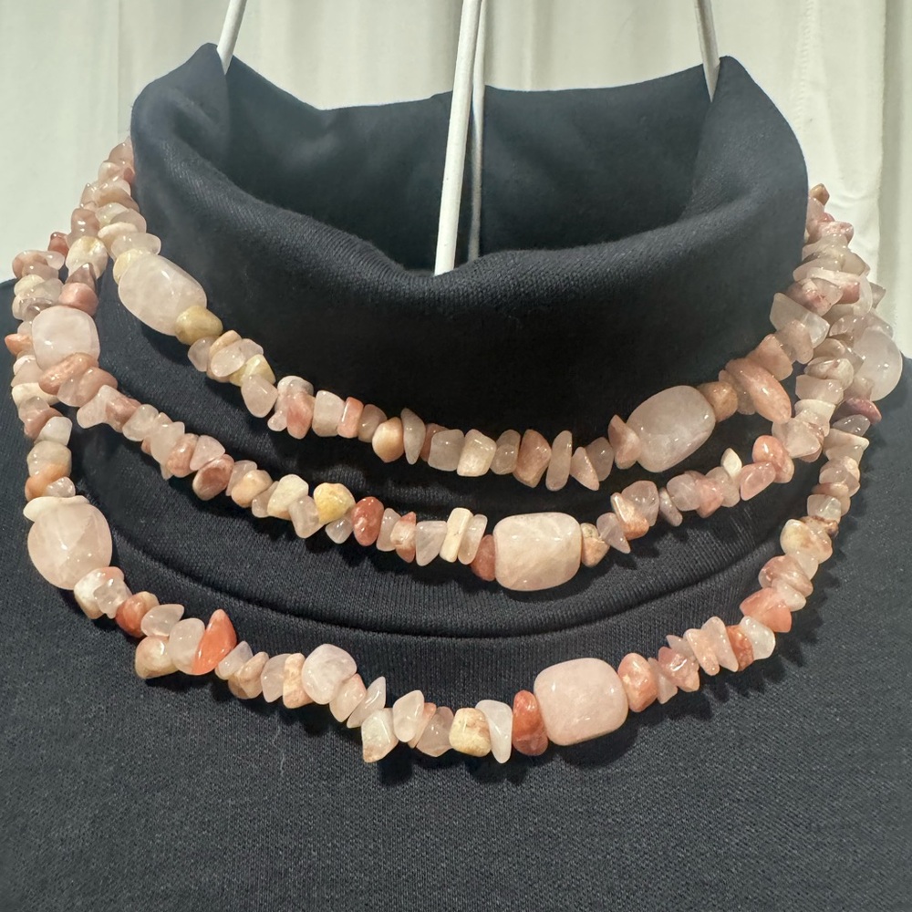 Multicolor Natural Gemstone Beaded Statement Neck… - image 1